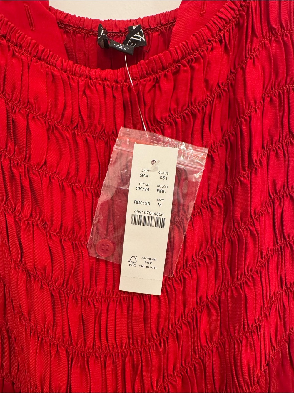 J. Crew Red Smocked Midi Dress - Picture 6 of 6